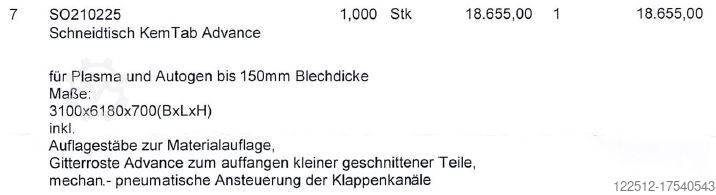 Afzuigtafel Vlamsnijdtafel KEMPER Kemper Kem Tab Advance
