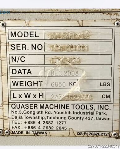 3-akset CNC bearbejdningscenter Quaser MV-154PL QUASER MV-154PL