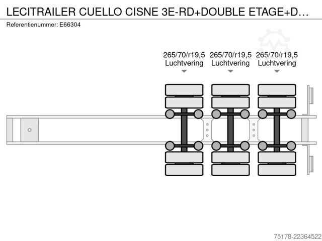 Ponyva LECITRAILER CUELLO CISNE 3E-RD+DOUBLE ETAGE+DHOLLANDIA 2TON