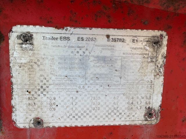 Tresidet tipvognstrailer KEL-BERG 3 axle Asphalt Tipper / Kipper