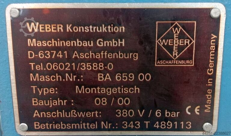 WEBER Konstruktion Maschinenbau GmbH Montagetisch