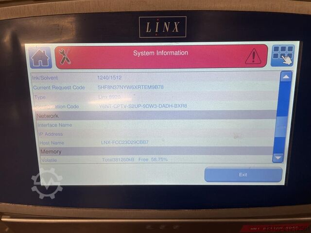 Continuous ink jet printer LINX 8920