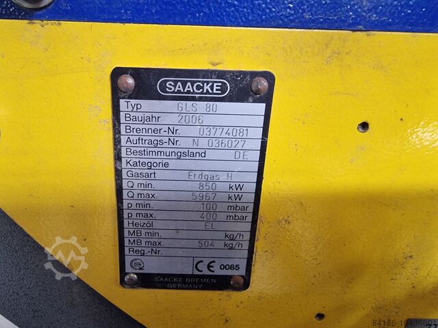 Gasbrander Saacke Gasbrenner 6000 KW GLS 80