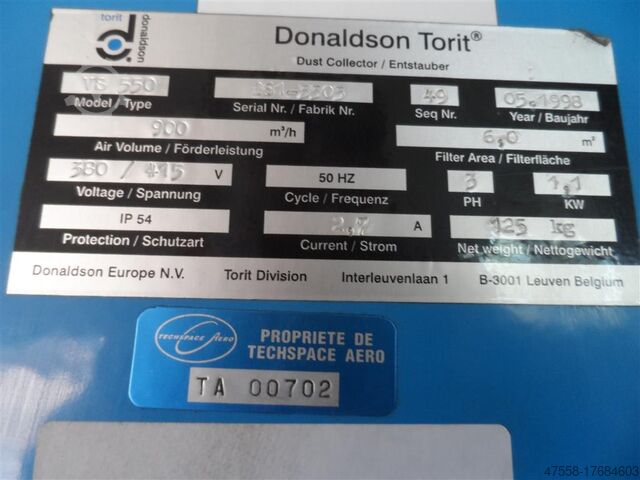 Filtersysteem Donaldson Torit VS550