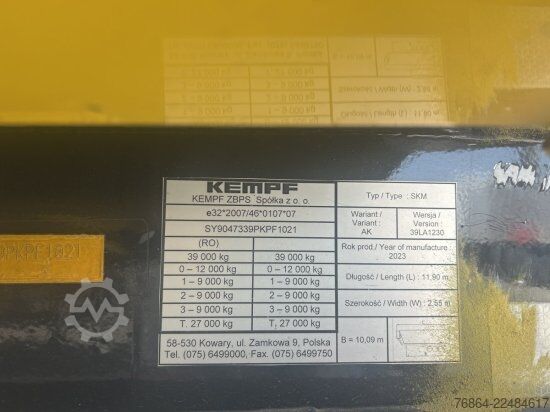 Kiperska poluprikolica KEMPF SKM 39 ALU-KASTENMULDE 55M³ ROLLPLANE MEHRERE EINHEITEN UND FARBEN VERFüGBAR