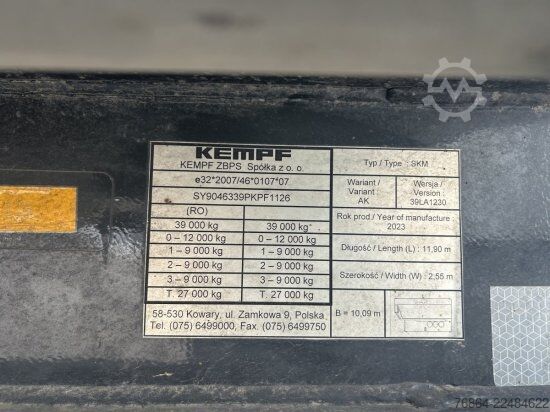 Tippsemitrailer KEMPF SKM 39 ALU-KASTENMULDE 55M³ ROLLPLANE  MEHRERE EINHEITEN VERFüGBAR