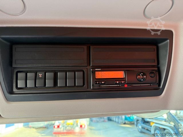 Flatbed truck RENAULT Premium Lander Pritsche mit Kran FASSI