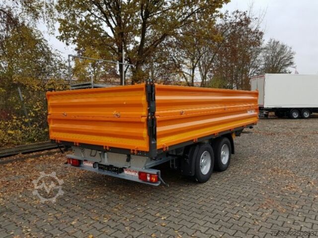 Remorcă basculantă Möslein TTD13- BA Orange  13 t Tandem Kipper Tiefladermit Bordwand- Aufsatz-- Neufahrzeug --
