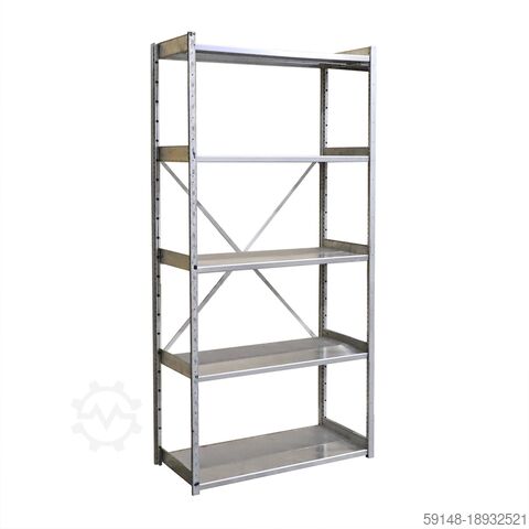Begagnad monterad hyllenhet, hyllenhet basram, B: 1040, D: 525, H: 2500 Kruizinga 98-465GB-S1