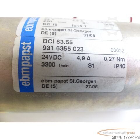 Ebmpapst-motor ebmpapst Ebmpapst BCI 63.55 SK 550 00760  V 00005 + BCI63.55 9316355023 VDC 00032