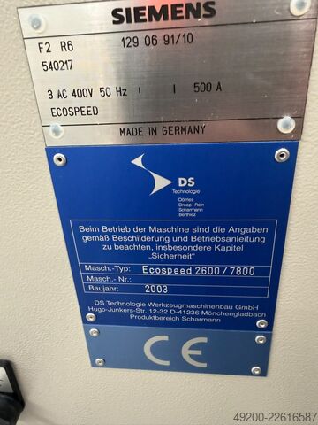 5-axis milling machine DS Technologie ECOSPEED 2600 7800
