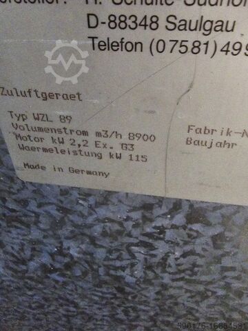 Farbnebelabsaugung Schuko WZL89 Zuluftgerät WZL 89 mit 110 kw Lufterhitzer
