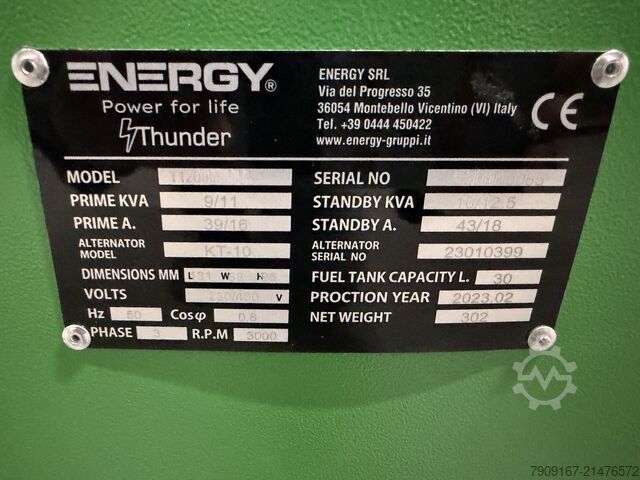 Générateur Energy T12000FULL 13,2 kVA Energy gruppi Energy T12000FULL 13,2 kVA