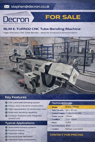 Buisbuigmachine BLM E-TURN32 CNC Tube Bending Machine