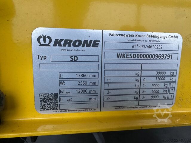 Csúszó ponyvák Krone RSAB-system (anti-snow) / discbrakes / liftaxle...