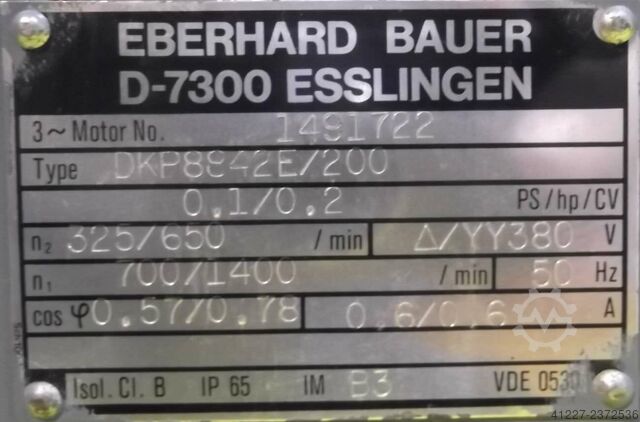 Tandwielmotor 0,075/0,15 kW 325/650 tpm Bauer DKP8842E/200