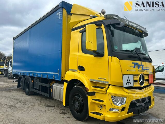 Flatbed truck with tarp Mercedes-Benz Actros2543/Schiebe Gardienen/Edscha Verd