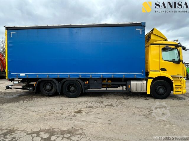 Flatbed truck with tarp Mercedes-Benz Actros2543/Schiebe Gardienen/Edscha Verd