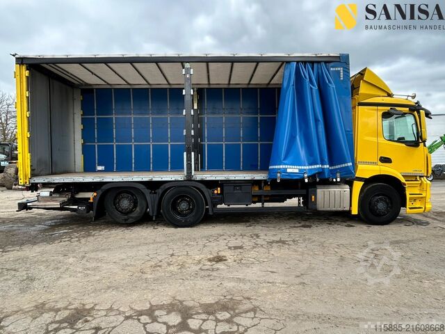Flatbed truck with tarp Mercedes-Benz Actros2543/Schiebe Gardienen/Edscha Verd