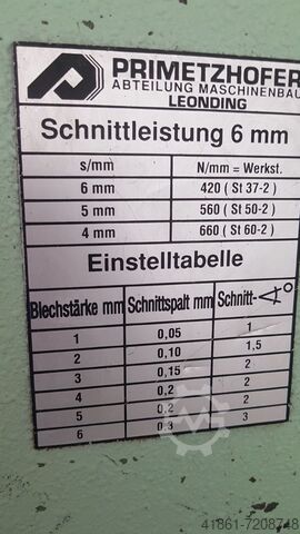 Hydr. guillotinescharen TRUMPF-PRIMETZHOFER PTSE 40-6