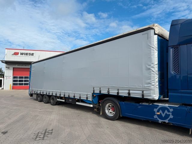 Open oplegger met zeil DINKEL Gabelstapler-Transporter mit Rampe