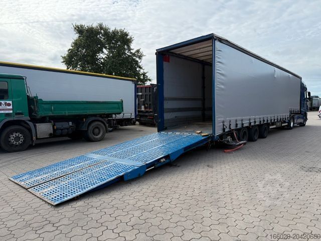 Open oplegger met zeil DINKEL Gabelstapler-Transporter mit Rampe