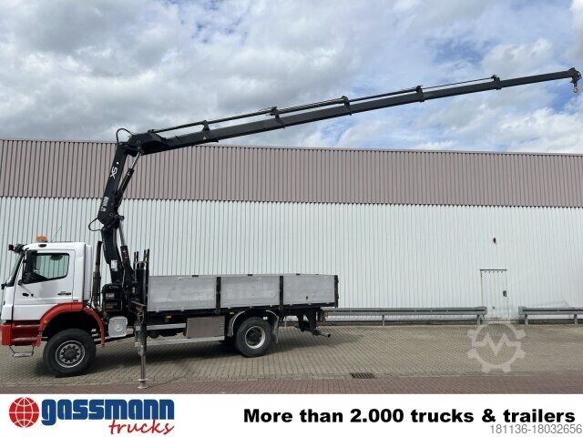 Camión de plataforma Mercedes-Benz Axor 1828 A 4x4 mit Kran Hiab XS 166 E-5