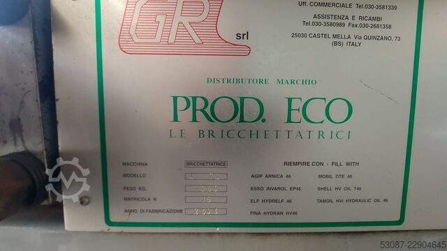 Briquetting press Prodeco L70