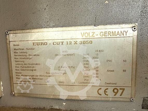 Guillotineschaar VOLZ EURO-CUT 12 x 3050
