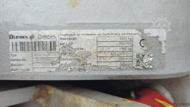 Gabelstapler Durwen PRK 60B -15 Klemmzange / Stapler