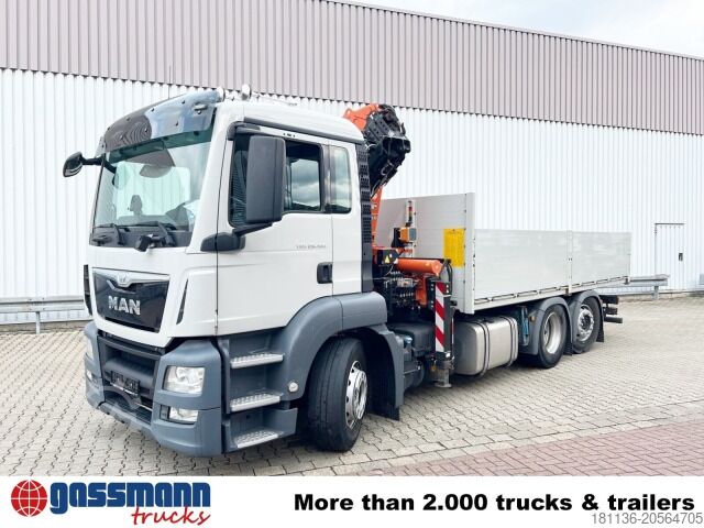 LKW mit Pritsche (offen) MAN TGS 26.360/400 6x2-4 BL, Lenk-/Lift, Kran Atlas AK
