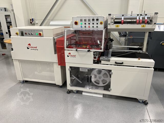 Maszyna do owijania folią E Shrink Packaging LB-728 + LB-201 Angle Sealer with Shrink Tunnel