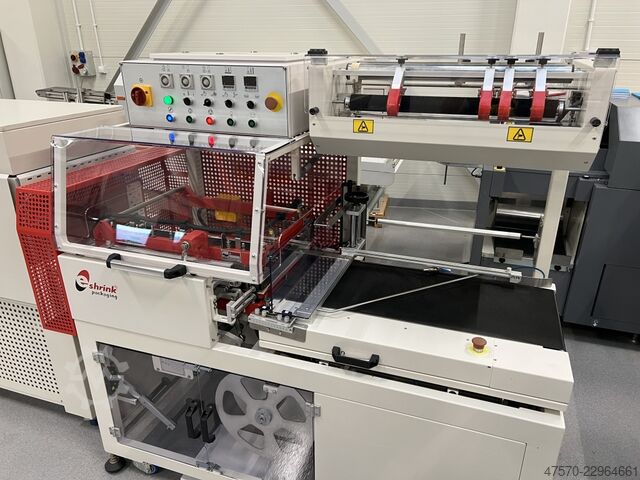 Maszyna do owijania folią E Shrink Packaging LB-728 + LB-201 Angle Sealer with Shrink Tunnel