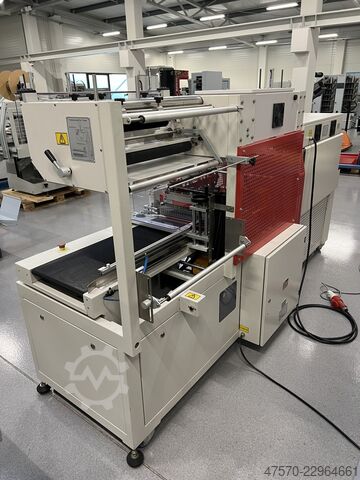 Maszyna do owijania folią E Shrink Packaging LB-728 + LB-201 Angle Sealer with Shrink Tunnel