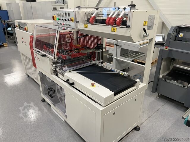 Maszyna do owijania folią E Shrink Packaging LB-728 + LB-201 Angle Sealer with Shrink Tunnel