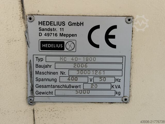 3-axis CNC (VMC) Hedelius MC40/1800 Hedelius MC40/1800