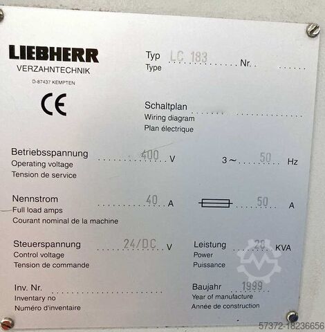 Gear Hobbing Machine Liebherr LC 183