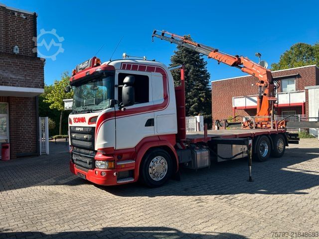 Teherautóra szerelt daru SCANIA R520 V8 Pritsche+ ATLAS 390 Kran +Lift-Lenkachse