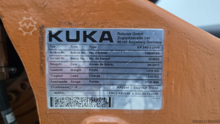 Svařovací robot KUKA KR 240-2 2000 KUKA / SKS "KR 240-2 2000 + KRC2 ed05 + SKS LSQ 4
