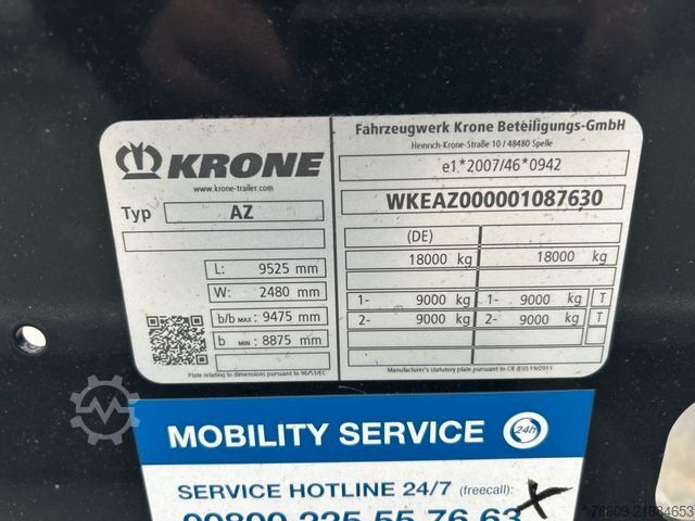 Výměnný podvozek přívěsu KRONE 2 Achswechselfahrgestell, Typ: AZW 18 eL3B9