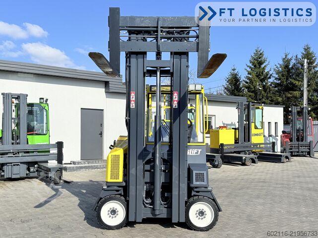 Carrello elevatore a 4 direzioni Combilift CB4500 GAS TRIPLEX 6400 FORK POSITIONER