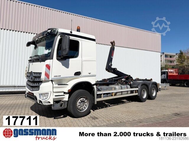 Camião porta-contentores de gancho Mercedes-Benz Arocs 2645 6x4, Hiab Abrollkipper XR18S59 bis 7 m