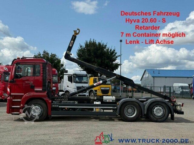 Haakarm vrachtwagen MAN TGS 26.430 Hyva 60.20S Retarder Lenk Liftachse