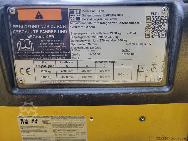 Heftruck Hyster A1.3XNT mit sehr wenig Stunden!