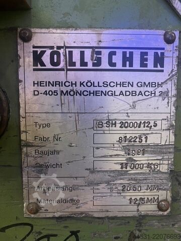 Gilotinové nůžky Köllschen BSH 2000/ 12,5
