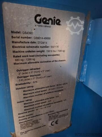 Makaslı kaldırma Genie GS-4390 RT