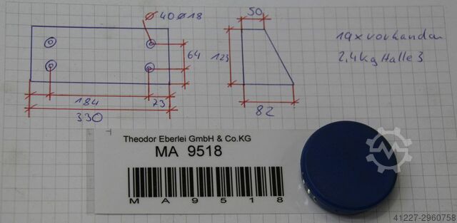 Plast unbekannt 123/330/H82 mm