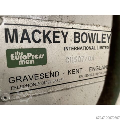 Mackey Bowley hydraulpress, kapacitet 100 ton, MACKEY BOWLEY PRESS