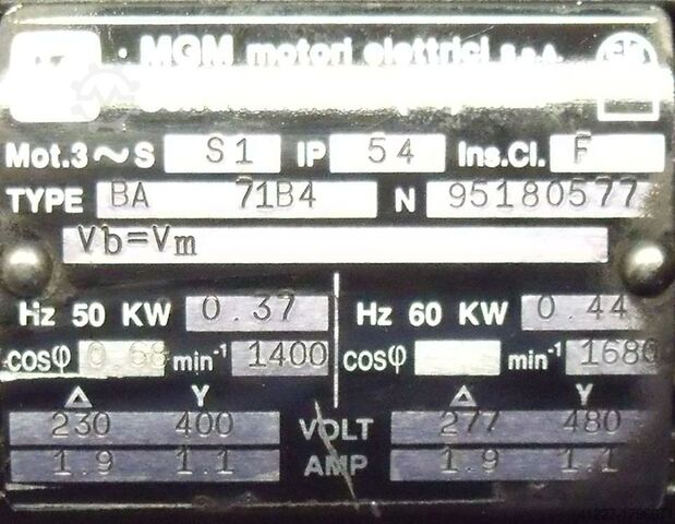 Electric motor 0.37 kW 1400 rpm MGM BA71B4