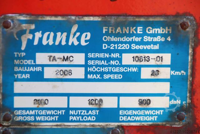 Zware transportwagen 1200 kg Franke TA-MC